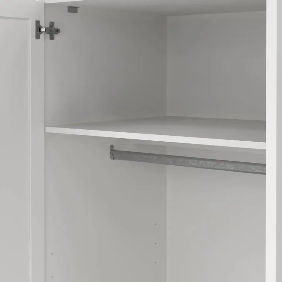 Kledingkast Lynn 3-deurs - wit - 200x147x62 cm