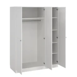 Kledingkast Lynn 3-deurs - wit - 200x147x62 cm