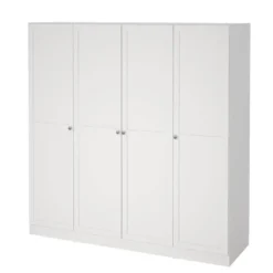 Kledingkast Lynn 4-deurs - wit - 200x196x62 cm
