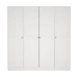 Kledingkast Lynn 4-deurs - wit - 200x196x62 cm