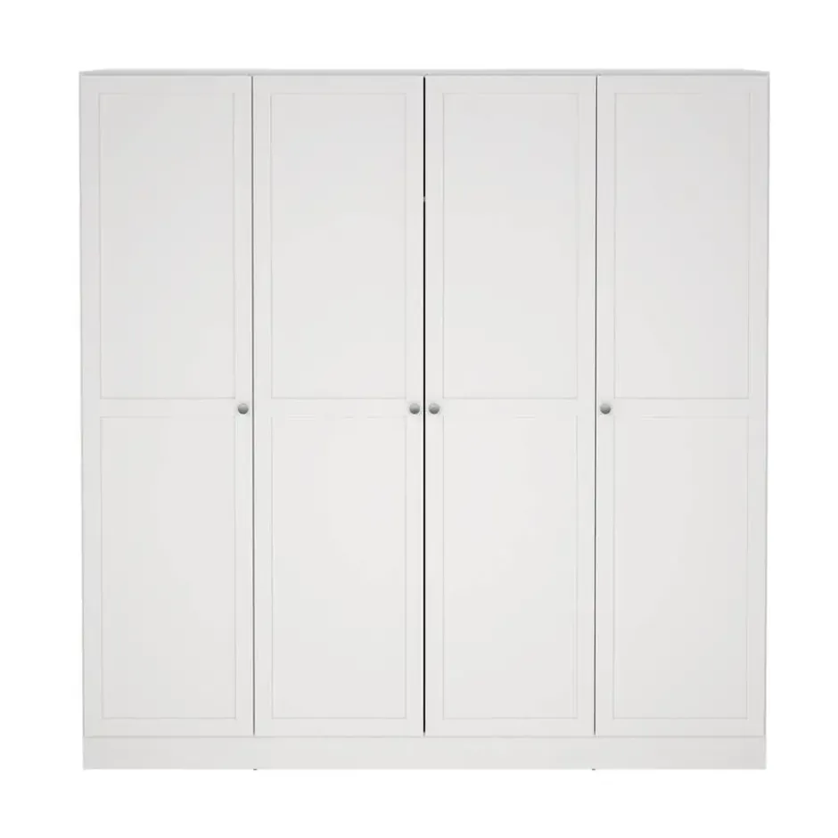 Kledingkast Lynn 4-deurs - wit - 200x196x62 cm