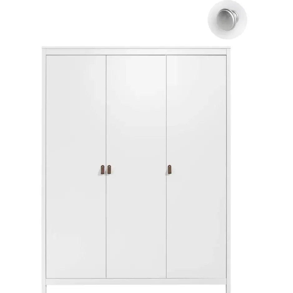 Kledingkast Madeira 3-deurs - wit - 199x150x58 cm