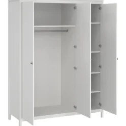 Kledingkast Madeira 3-deurs - wit - 199x150x58 cm
