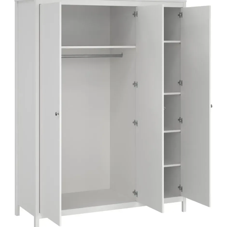 Kledingkast Madeira 3-deurs - wit - 199x150x58 cm