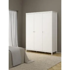 Kledingkast Madeira 3-deurs - wit - 199x150x58 cm
