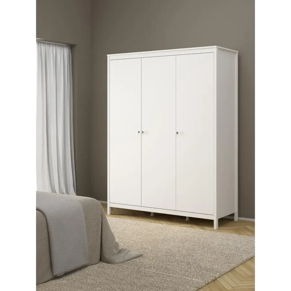 Kledingkast Madeira 3-deurs - wit - 199x150x58 cm