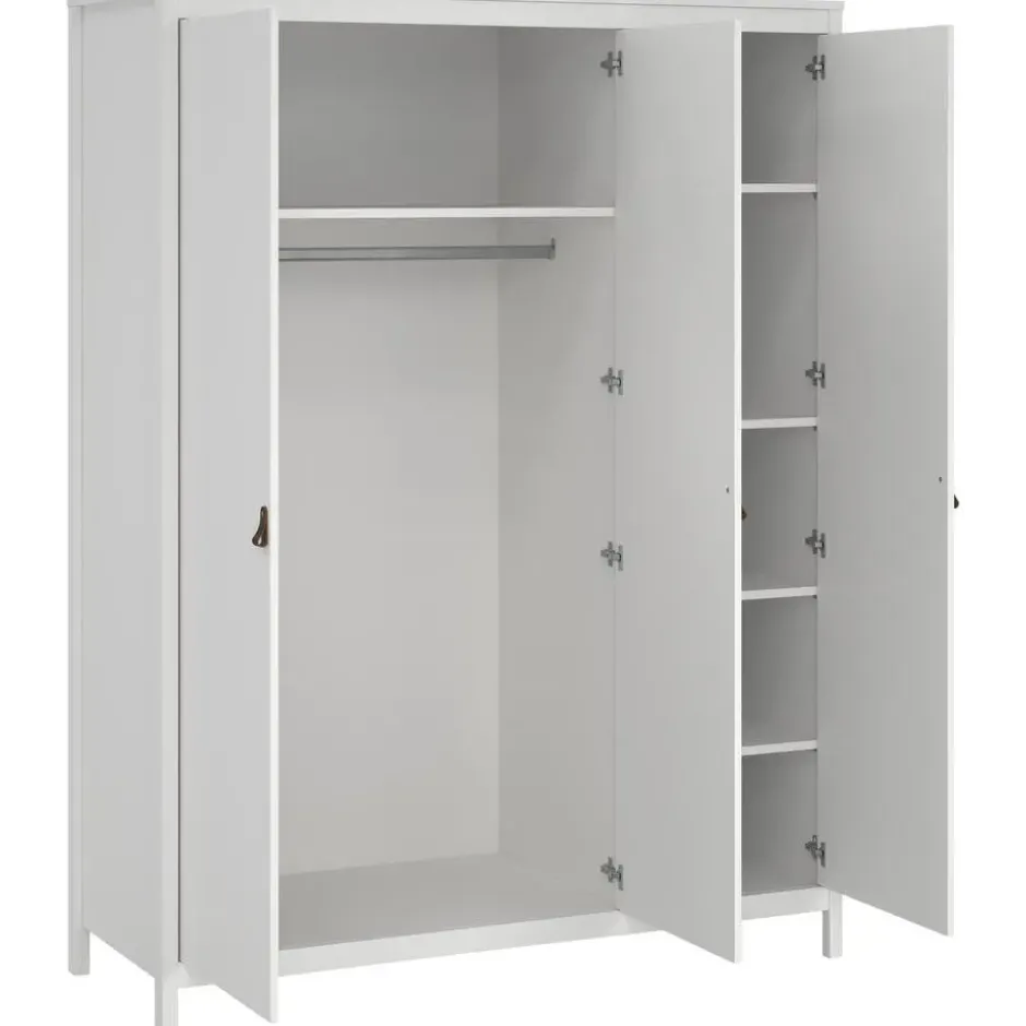 Kledingkast Madeira 3-deurs - wit - 199x150x58 cm