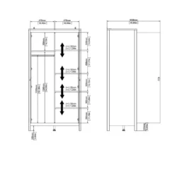 Kledingkast Madeira 2-deurs - wit - 199x102x58 cm