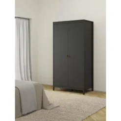 Kledingkast Madeira 2-deurs - zwart - 199x102x58 cm