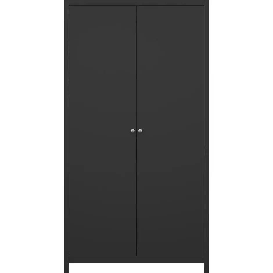 Kledingkast Madeira 2-deurs - zwart - 199x102x58 cm