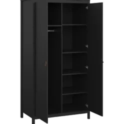 Kledingkast Madeira 2-deurs - zwart - 199x102x58 cm