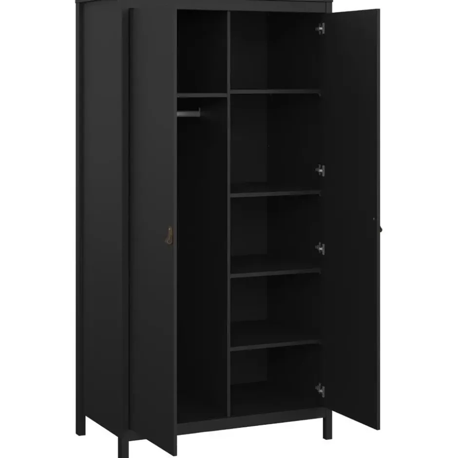 Kledingkast Madeira 2-deurs - zwart - 199x102x58 cm