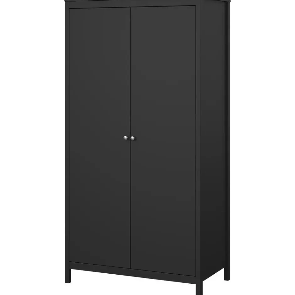 Kledingkast Madeira 2-deurs - zwart - 199x102x58 cm