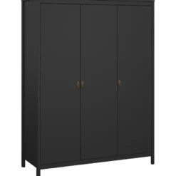 Kledingkast Madeira 3-deurs - zwart - 199x150x58 cm