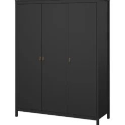 Kledingkast Madeira 3-deurs - zwart - 199x150x58 cm
