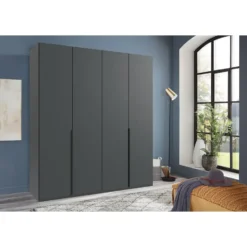 Kledingkast Milaan 4-deurs- grafiet - 208x180x58 cm