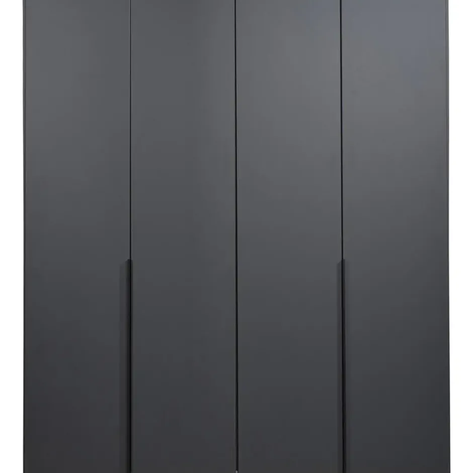 Kledingkast Milaan 4-deurs- grafiet - 208x180x58 cm