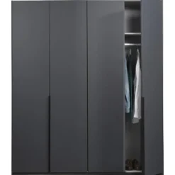 Kledingkast Milaan 4-deurs - grafiet - 236x180x58 cm
