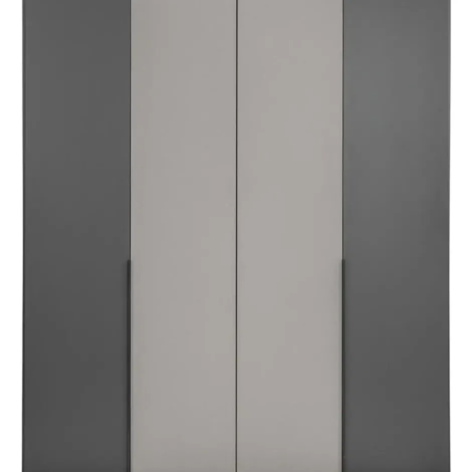Kledingkast Milaan 4-deurs - grafiet/greige - 208x180x58 cm