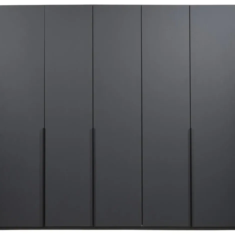 Kledingkast Milaan 5-deurs - grafiet - 208x225x58 cm