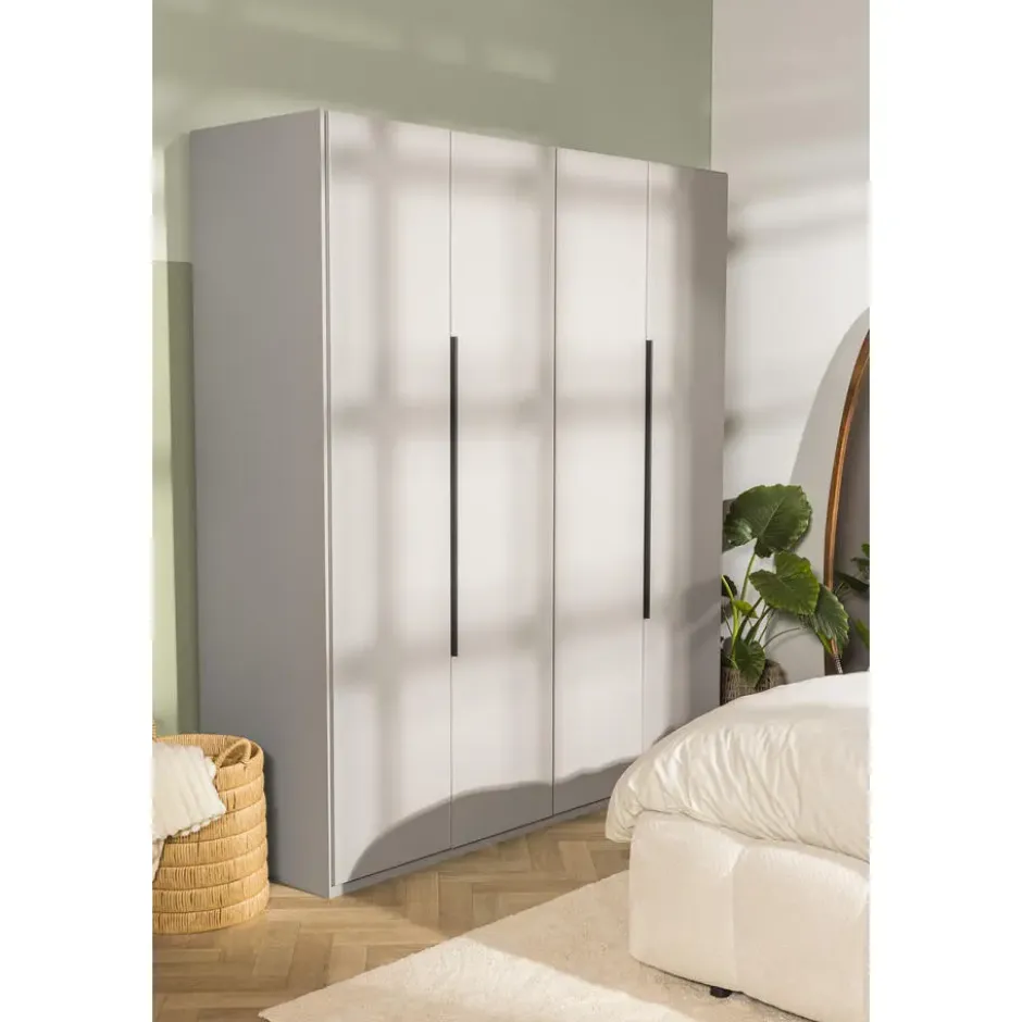 Kledingkast Milaan 4-deurs - greige - 208x180x58 cm