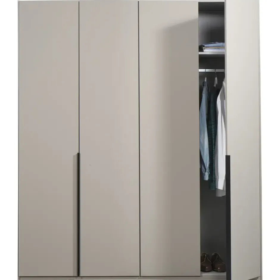 Kledingkast Milaan 4-deurs - greige - 208x180x58 cm