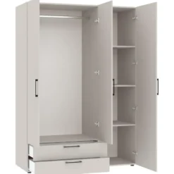 Kledingkast Penrith 3 deurs - greige - 204x145x58 cm