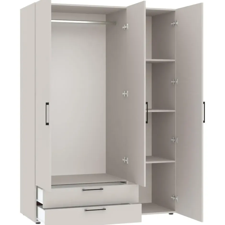 Kledingkast Penrith 3 deurs - greige - 204x145x58 cm