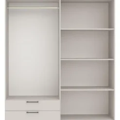 Kledingkast Penrith 4 deurs - greige - 204x181x58 cm