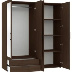 Kledingkast Penrith 4 deurs - walnoot - 204x181x58 cm