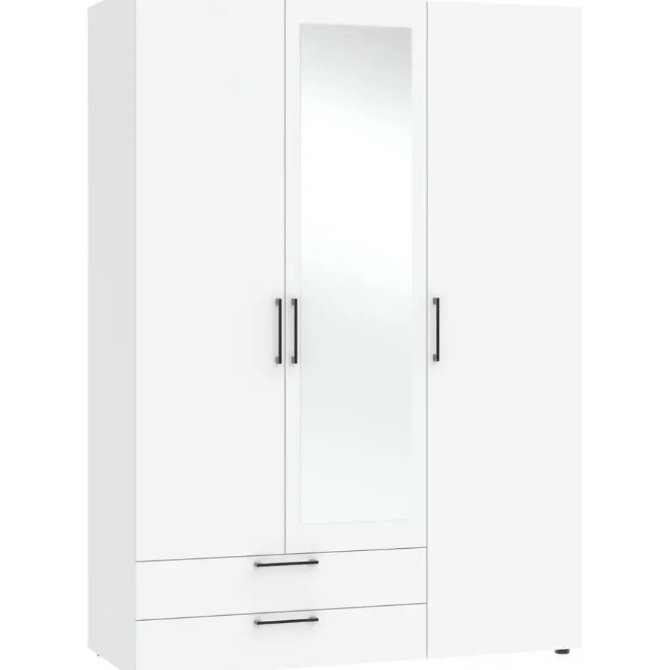 Kledingkast Penrith 3 deurs - wit - 204x145x58 cm