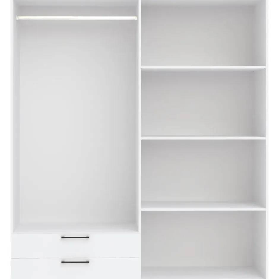 Kledingkast Penrith 4 deurs - wit - 204x181x58 cm
