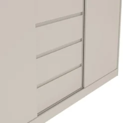 Kledingkast 2 Schuifdeuren en 3 Lades Beige - 177x60x200cm - Ylva