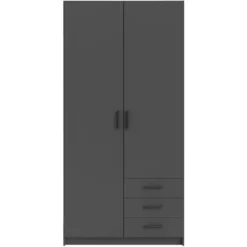 Kledingkast Sprint 2-deurs - antracietkleur - 200x98,5x50 cm