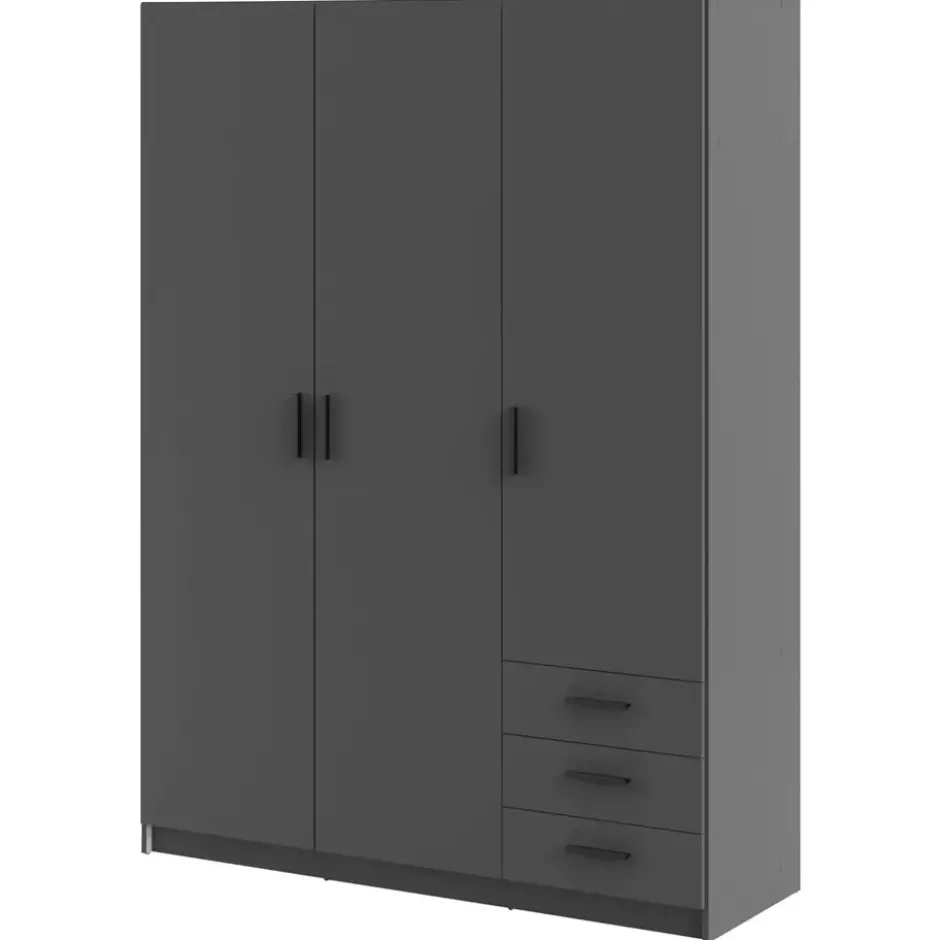 Kledingkast Sprint 3-deurs - antracietkleur - 200x147x50 cm