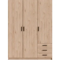 Kledingkast Sprint 3-deurs - eikenkleur - 200x147x50 cm