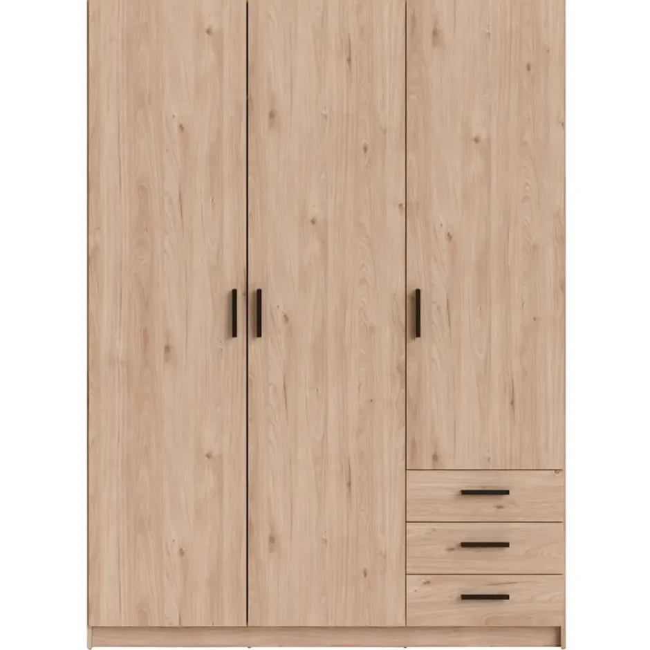 Kledingkast Sprint 3-deurs - eikenkleur - 200x147x50 cm
