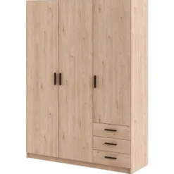 Kledingkast Sprint 3-deurs - eikenkleur - 200x147x50 cm