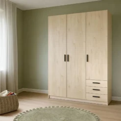 Kledingkast Sprint 3-deurs - eikenkleur - 200x147x50 cm