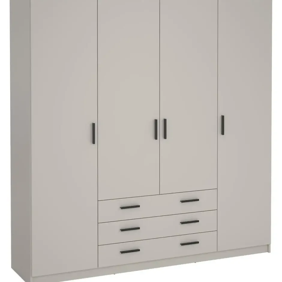 Kledingkast Sprint 4-deurs - greige - 200x196x50 cm