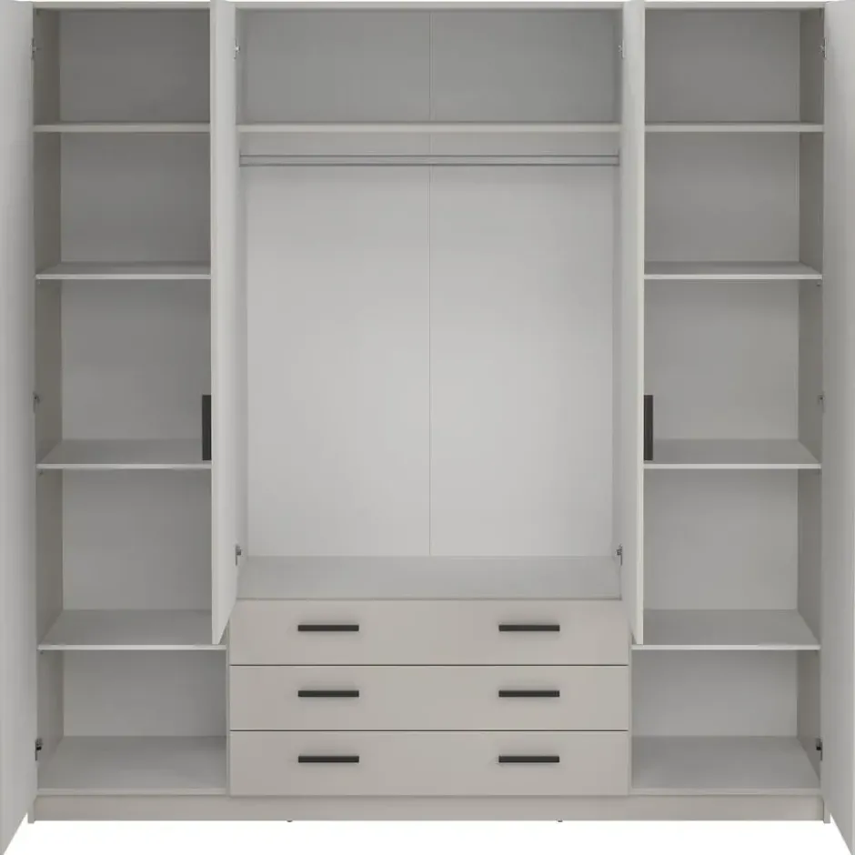 Kledingkast Sprint 4-deurs - greige - 200x196x50 cm