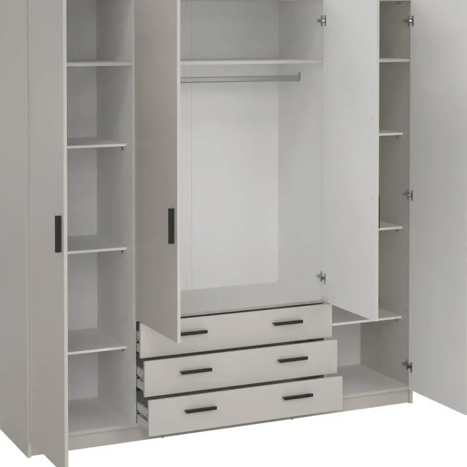 Kledingkast Sprint 4-deurs - greige - 200x196x50 cm