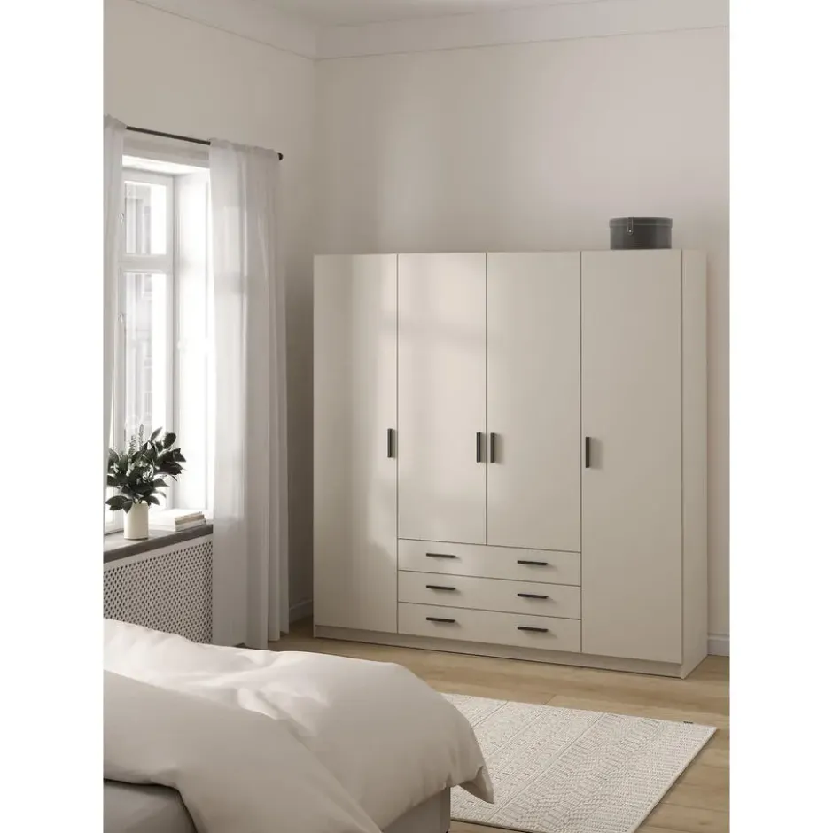 Kledingkast Sprint 4-deurs - greige - 200x196x50 cm