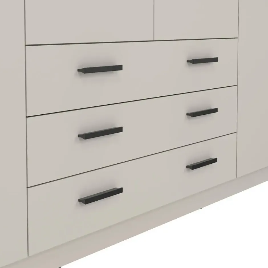 Kledingkast Sprint 4-deurs - greige - 200x196x50 cm