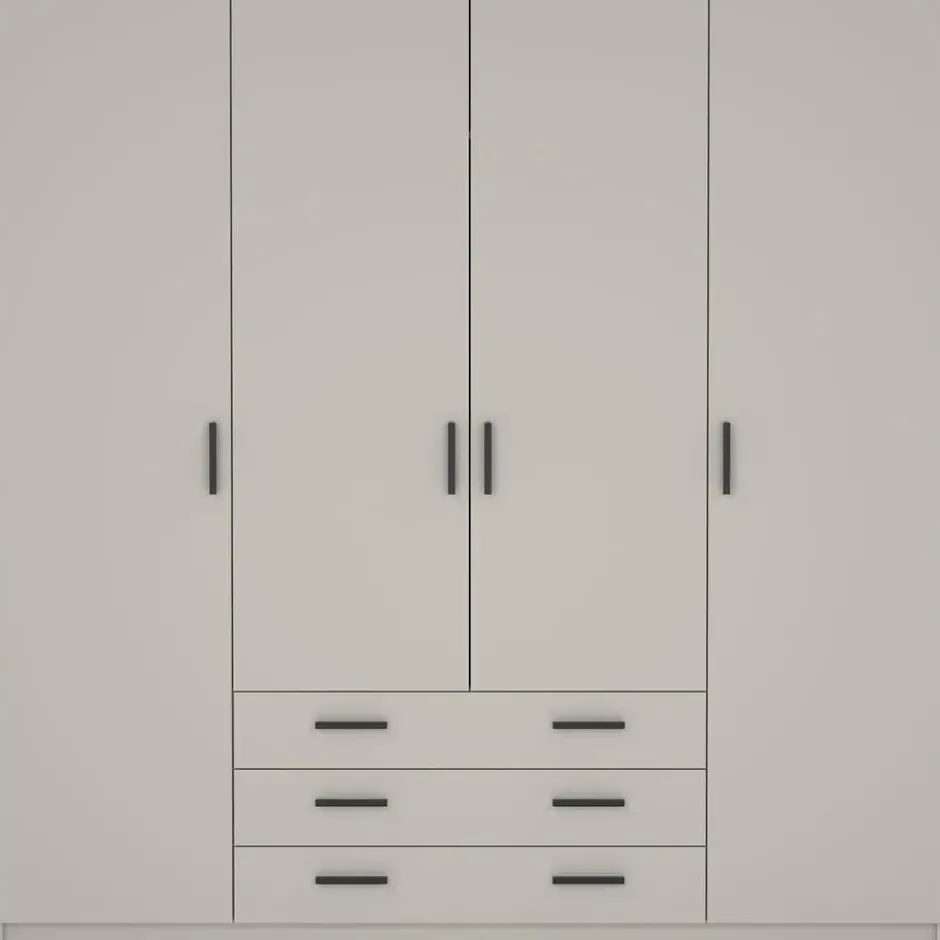 Kledingkast Sprint 4-deurs - greige - 200x196x50 cm