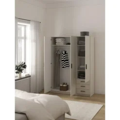 Kledingkast Sprint 3-deurs - greige - 200x147x50 cm