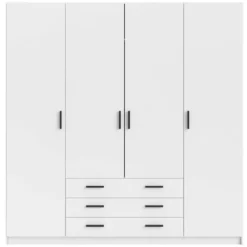 Kledingkast Sprint 4-deurs - wit - 200x196x50 cm