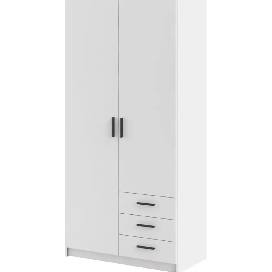 Kledingkast Sprint 2-deurs - wit - 200x98,5x50 cm