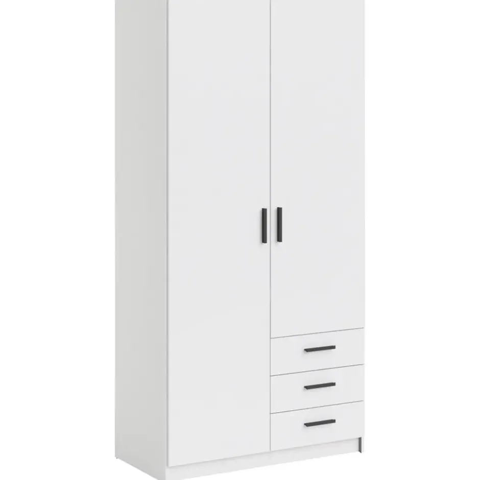 Kledingkast Sprint 2-deurs - wit - 200x98,5x50 cm
