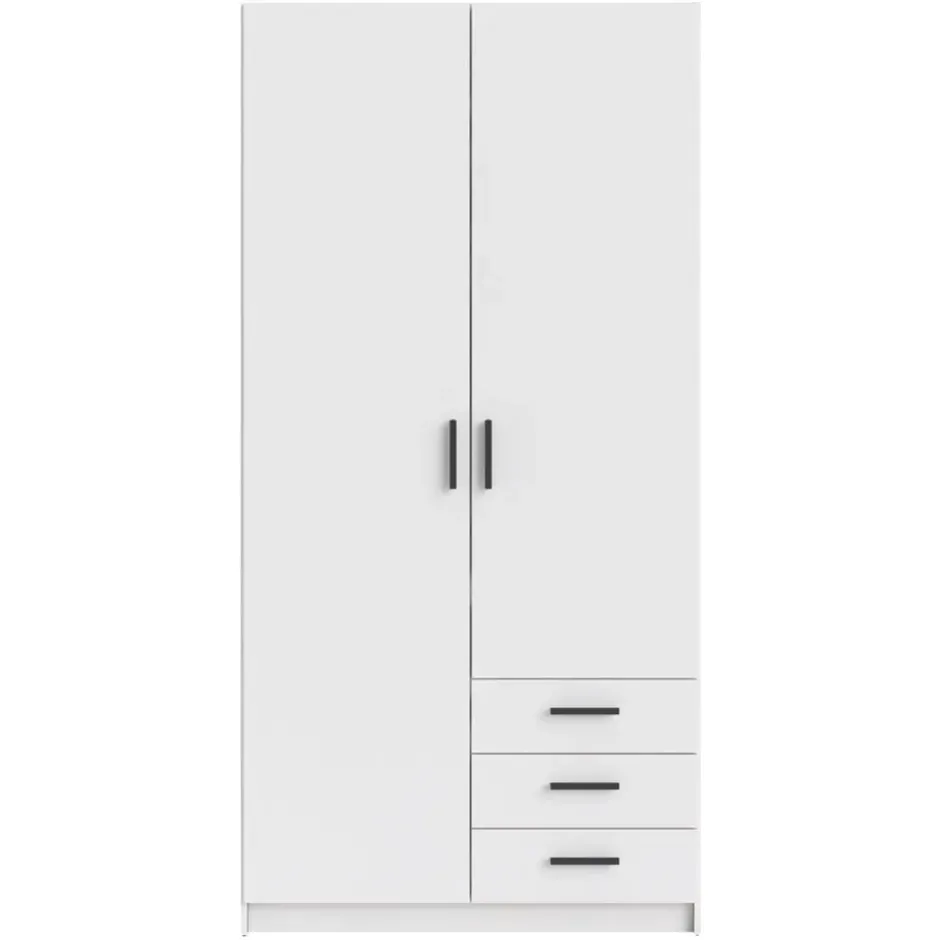 Kledingkast Sprint 2-deurs - wit - 200x98,5x50 cm